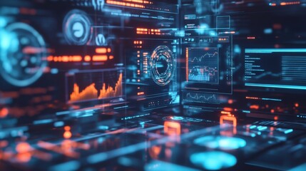 Obraz premium A futuristic exchange platform where users trade and sell all kinds