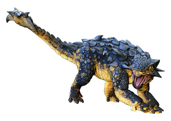 3D Rendering Dinosaur Ankylosaurus on White