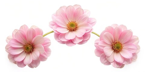 Three Delicate Pink Dahlia Flowers in an Arch, Flower, Nature, Petals
