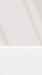 3D rendering of a white empty podium display space for product mockup, set against a minimal portrait background