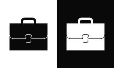 black and white shopping bags. Briefcase Icon.