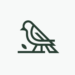 abstract bird line logo design