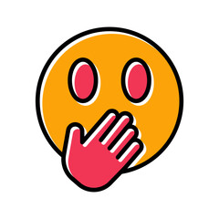 Face with Hand Over Mouth Vector Icon