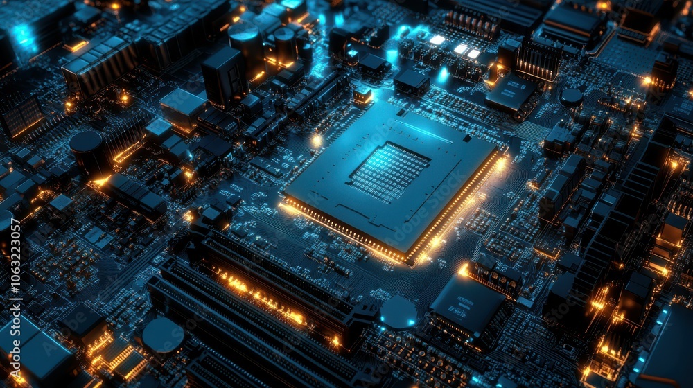 Poster central computer processors cpu concept