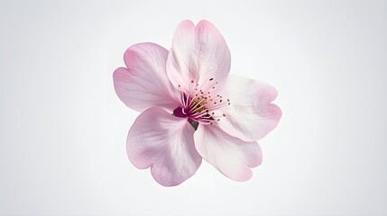 Obraz premium a realistic cherry blossom flower, delicate pink petals, photorealistic, isolated on white background