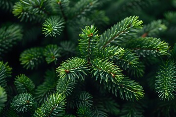 Fototapeta premium Lush Green Fir Tree Branches for Christmas and Nature Themes