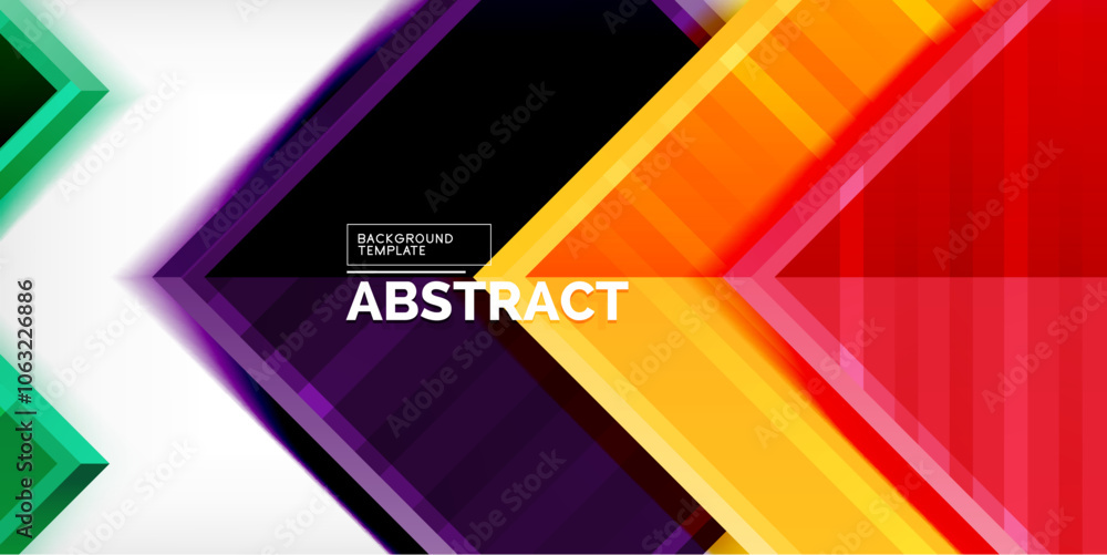 Aufkleber Arrow symbols created with 3d effects and line texture geometric abstract background