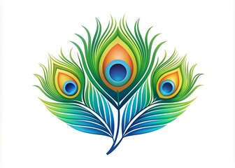 colourful peacock feather logo creative icon