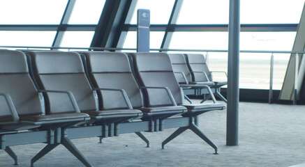 abstract in airport for background. OFFICE BACKGROUND, MODERN BUSINESS HALL WITH LIGHT REFLECTONS ON THE FLOOR.