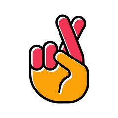 Obraz premium Crossed Fingers Vector Icon