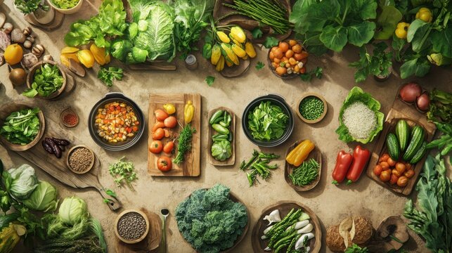 A step-by-step guide to the lifecycle of healthy food, featuring