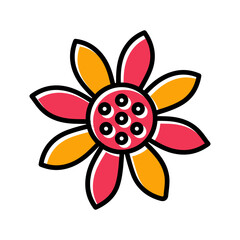 Sunflower Symbol Vector Icon