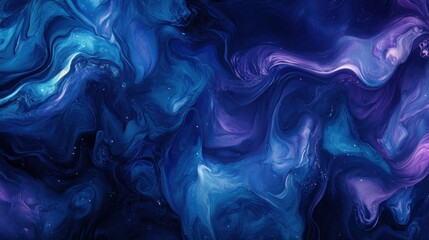 Fototapeta premium A stunning abstract pattern of blue and purple liquid waves,