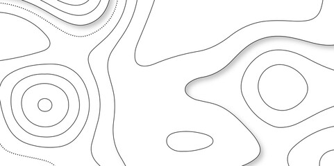 Modern Abstract Topographic map background with wave lines. Geographic contour map background. Cartography, topology, or terrain path concept. Papercut background for presentation, cover, banner.