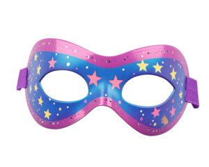 Colorful masquerade mask with stars and sparkles, perfect for parties and celebrations