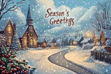 Fototapeta premium A vintage-style holiday card 