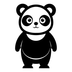 Panda Black Silhouette vector illustration isolated on a transparent background