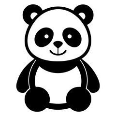 Panda Black Silhouette vector illustration isolated on a transparent background