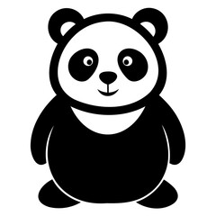 Panda Black Silhouette vector illustration isolated on a transparent background