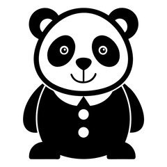 Panda Black Silhouette vector illustration isolated on a transparent background