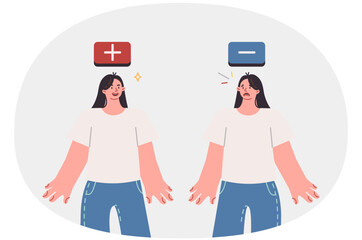 Woman with bipolar disorder experiences sudden mood swings caused by psychological trauma