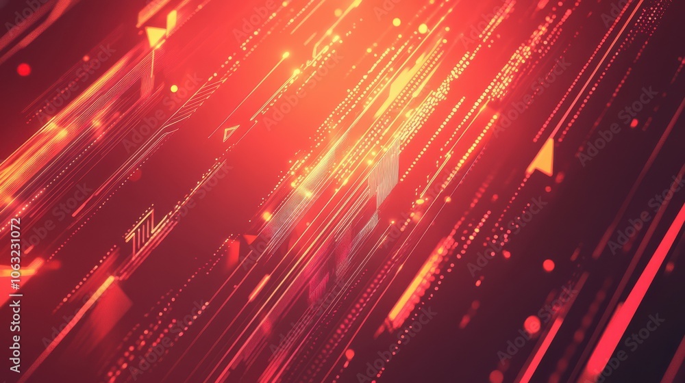 Aufkleber digital bunch of glowing arrows up diagonally. abstract boosting conception of high-speed internet c