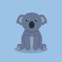 cute sitting koala in flat vector design.
