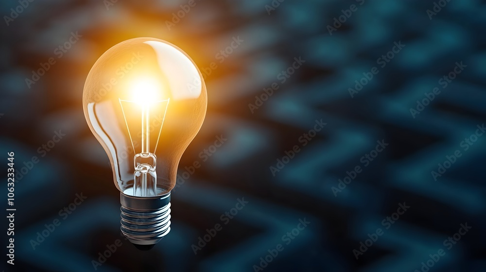 Poster A single bright lightbulb illuminating a vast and intricate maze in pitch darkness casting captivating shadows on the walls and revealing the complexity within the simplicity