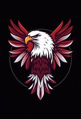 Obraz premium Logo of an eagle with outstretched wings, symbolizing freedom, strength and leadership