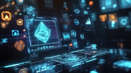 A visually striking interface showcasing a diverse range of digital