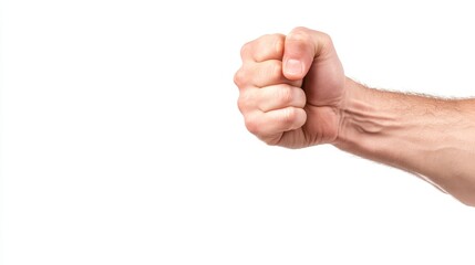 A man's hand gently holds smooth, white object, study in contrast and texture