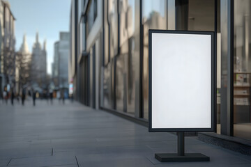 White, blank billboard for advertising. Space for mockups. Modern City in the background