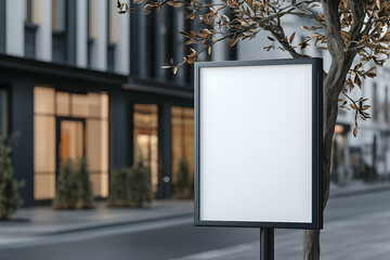 White, blank billboard for advertising. Space for mockups. Modern City in the background
