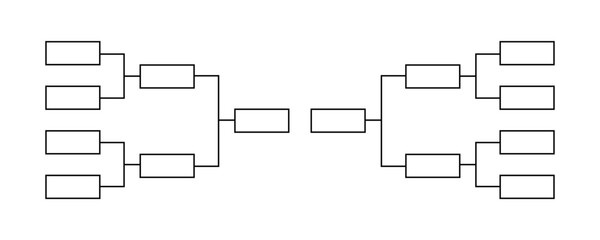 Tournament chart structure in minimalistic style. Sport leadership bracket. Versus frame for competition.