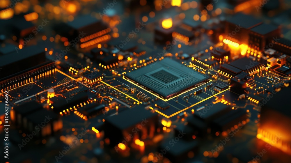 Poster circuit board, central computer processors cpu concept .