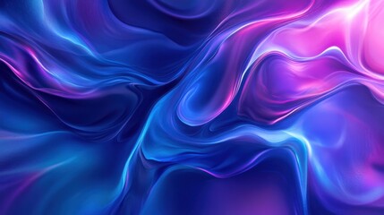 Obraz premium Abstract blue and purple liquid waves, softly blending