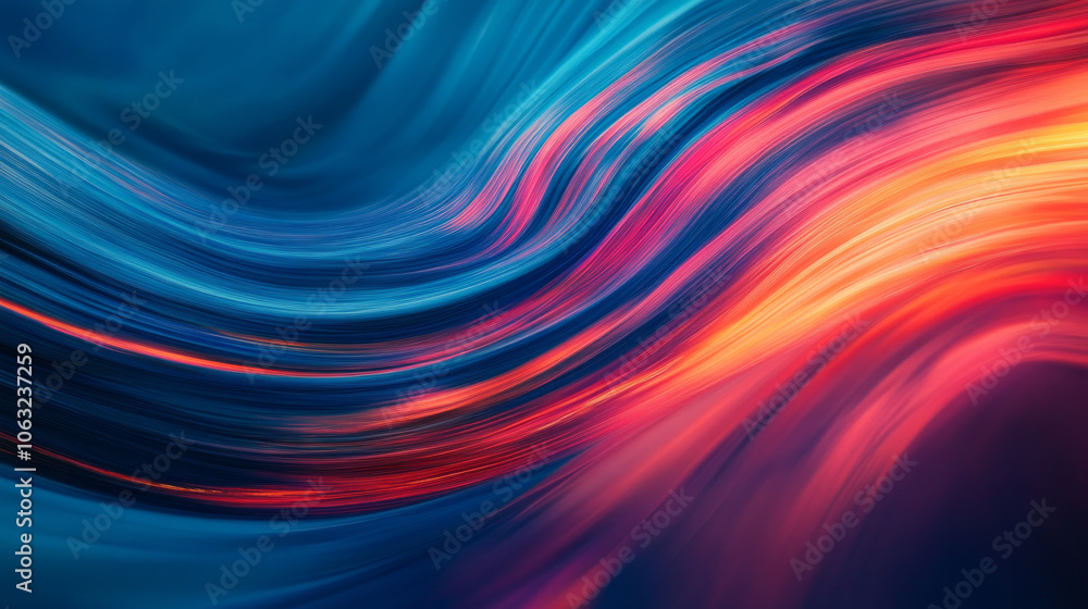 Poster vibrant abstract swirls of color flowing through dynamic patterns in an artistic convergence of blue