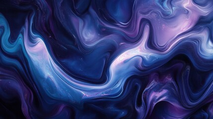 Obraz premium An abstract fluid design with blue and purple waves,