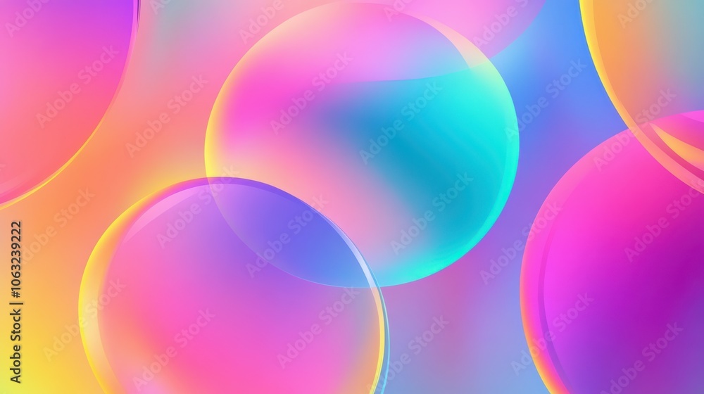 Aufkleber color gradient circle backgrounds, abstract colors blend mesh with soft neon light, vector shapes. c