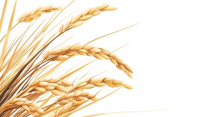 a realistic brown rice grain pile, natural texture, rich brown, photorealistic, isolated on white background