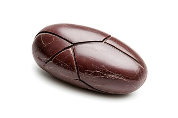 Fototapeta premium a realistic cocoa bean, rich brown, textured surface, photorealistic, isolated on white background