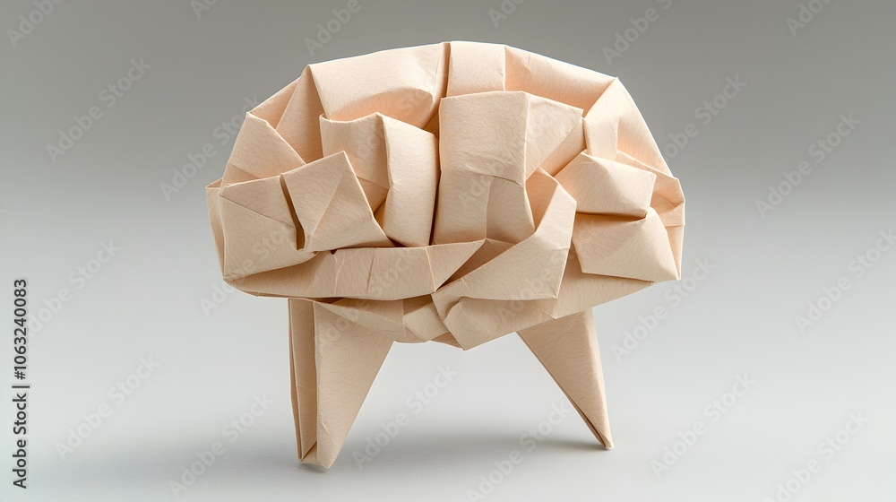 Aufkleber origami brain a flexible emblem of innovative thinking this image depicts an origami folded shape re