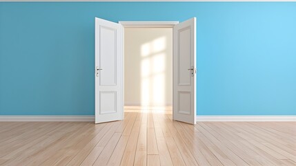 Open doorway with bright light streaming through symbolizing breakthrough ideas new and the potential for growth change and transformation