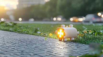 A single glowing puzzle piece standing out symbolizing the perfect solution or missing link to solve a problem or reach a goal  The concept of finding the right answer breakthrough