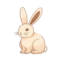 Obraz premium Cute Sitting Rabbit Illustration in Cartoon Style