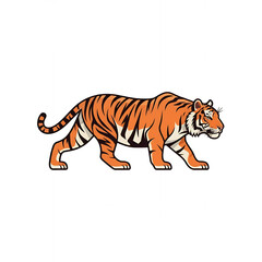 Fototapeta premium Walking Tiger Illustration in Cartoon Style