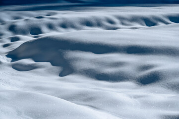 Julian Alps immersed in snow. Riofreddo Valley, wild and magical