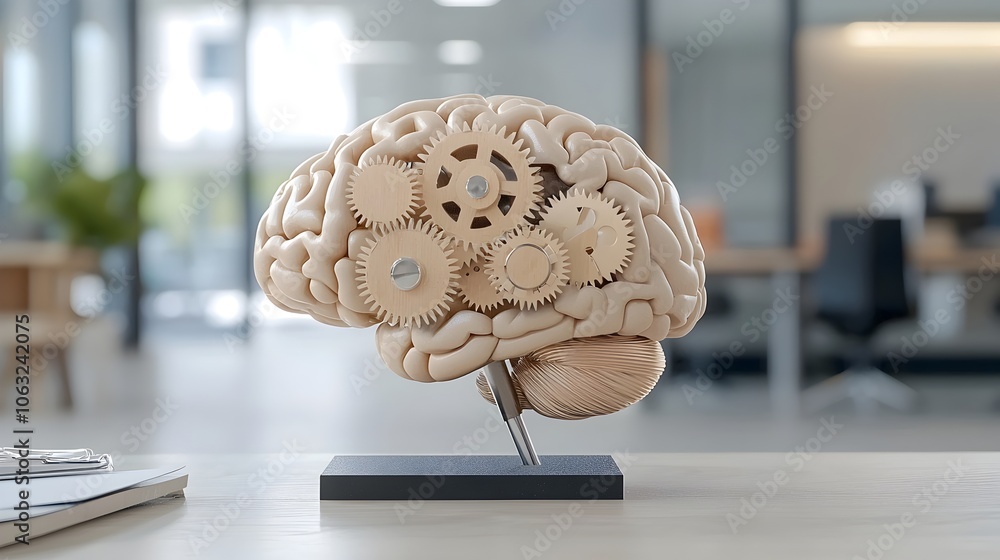 Aufkleber Conceptual of gears and cogs representing the inner workings of the brain symbolizing the cognitive processes mental mechanisms and problem solving abilities of the human mind