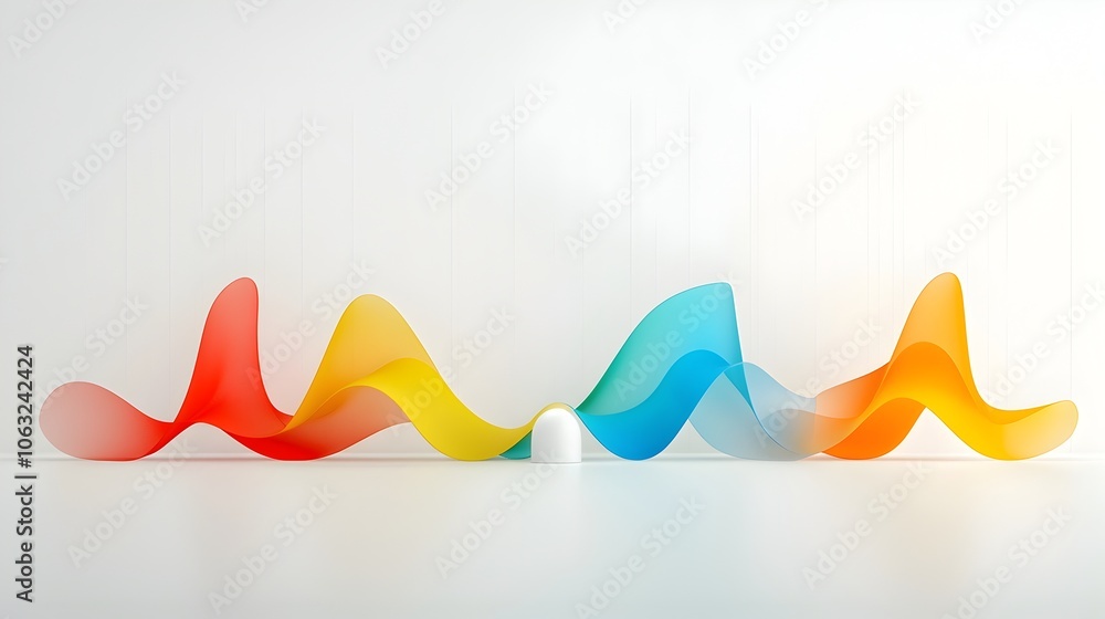 Leinwandbilder colorful dynamic waves converging at a central point symbolizing the unity and harmony of creative p