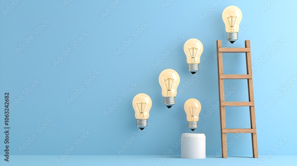 Aufkleber a conceptual image depicting a ladder made of glowing light bulbs reaching upward symbolizing the pr